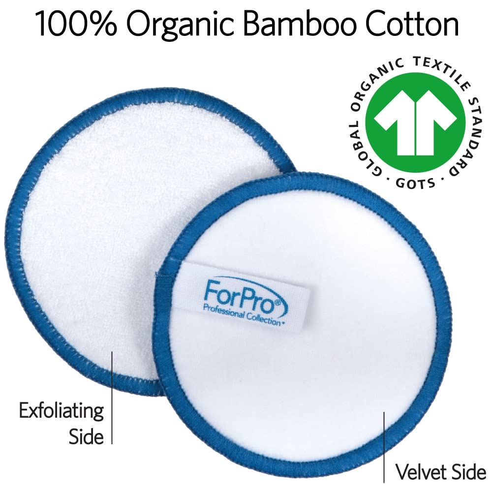Forpro Professional Collection Expert Reusable Cotton Rounds (20 Pack), 100% Organic And Bamboo Makeup Remover Pads, Includes Dr