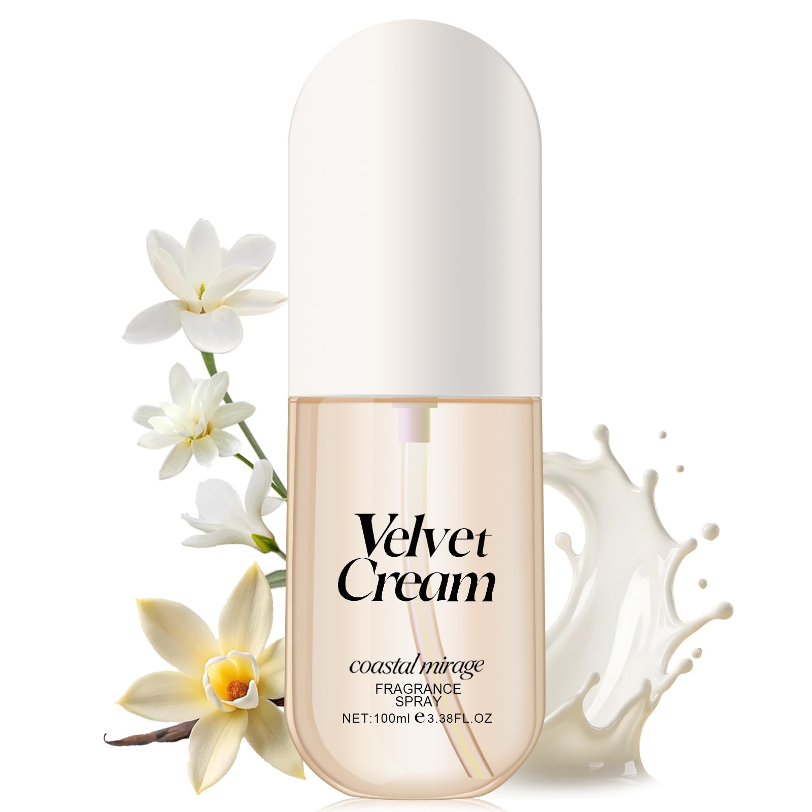 KYDA Velvet Cream Hair Perfume Mist, Hair & Body Fragrance for Women, Warm Milky Vanilla Spray with Milk Cream & Candy Fragrance