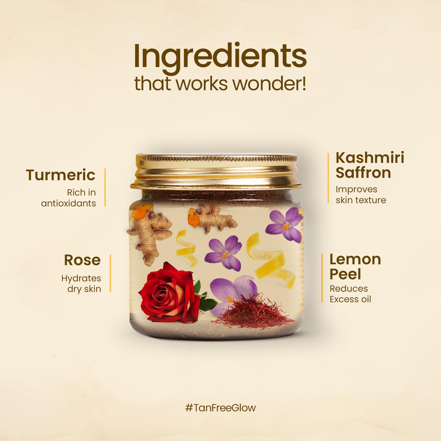 Mother Sparsh Turmeric Healing Face Ubtan Powder for Hyperpigmentation, Dark Spots & Radiant Complexion with Saffron, Rose Petal
