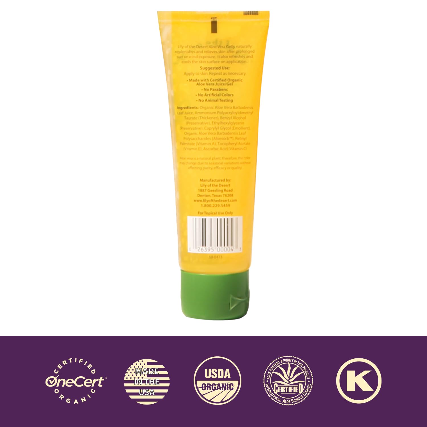 Lily Of The Desert Gelly Moisturizer - 99% Organic Aloe Vera Gel for Skin, After Sun Care with Aloe, Vitamin E Oil, and Vitamin