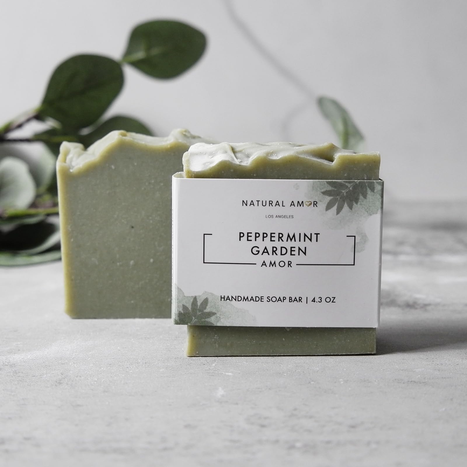 Natural Amor Handmade Soap Bar Gift Set 2Pk With Soap Dish And Soap Saver, Scented With Essential Oils, Made With Natural Ingred