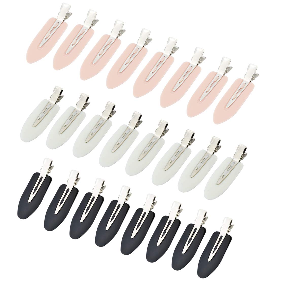 Wobe 24 Pcs No Bend Hair Clips Pin Curl Clips No Crease Hair Clip For Hairstyle Bangs Finger Waves Makeup Application Hairdressi