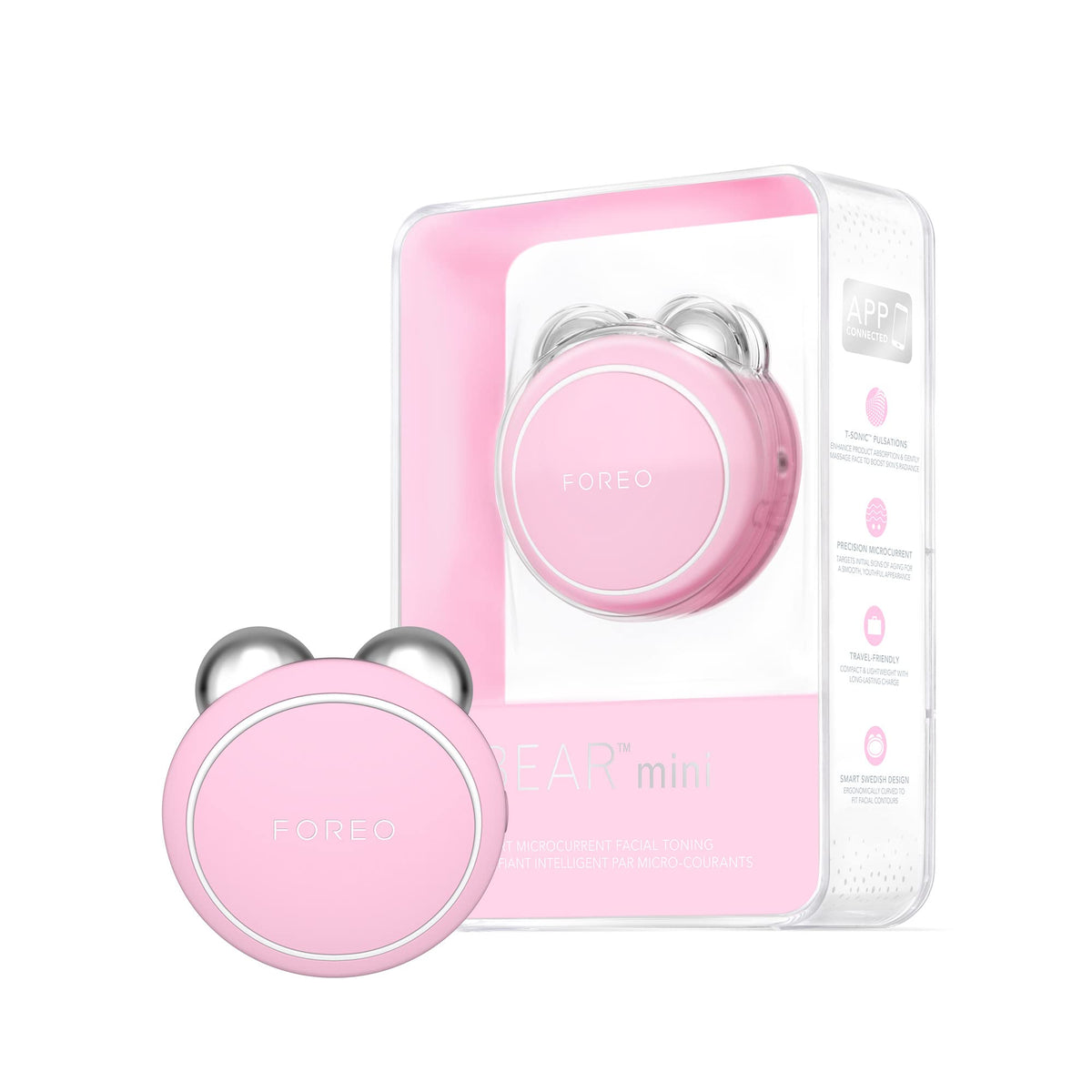 Foreo Bear Mini Microcurrent Facial Device Face Sculpting Tool Instant Face Lift Firm & Contour Reduce Double Chin Non-Invasive
