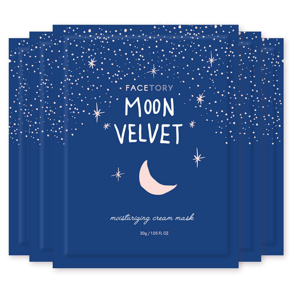 FACETORY K Beauty Face Mask Skin Care - MOON VELVET MOISTURIZING Sheet Mask with Sodium Hyaluronate & Shea Butter Cream | Moistu