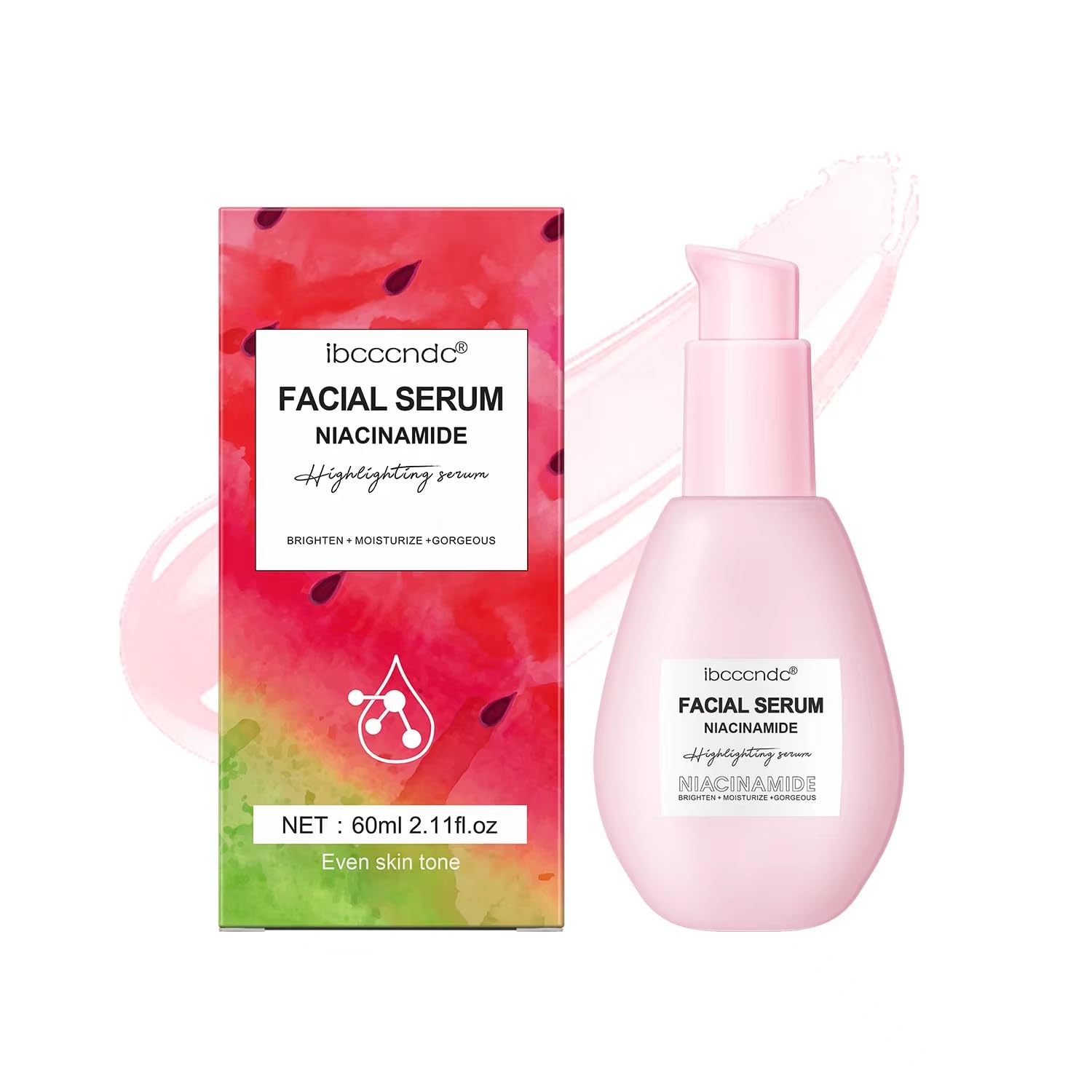 75Ml Watermelon Niacinamide Serum, Watermelon Hydrating Serum With Hyaluronic Acid,Brighten Moisturizing,Lightweight Watermelon