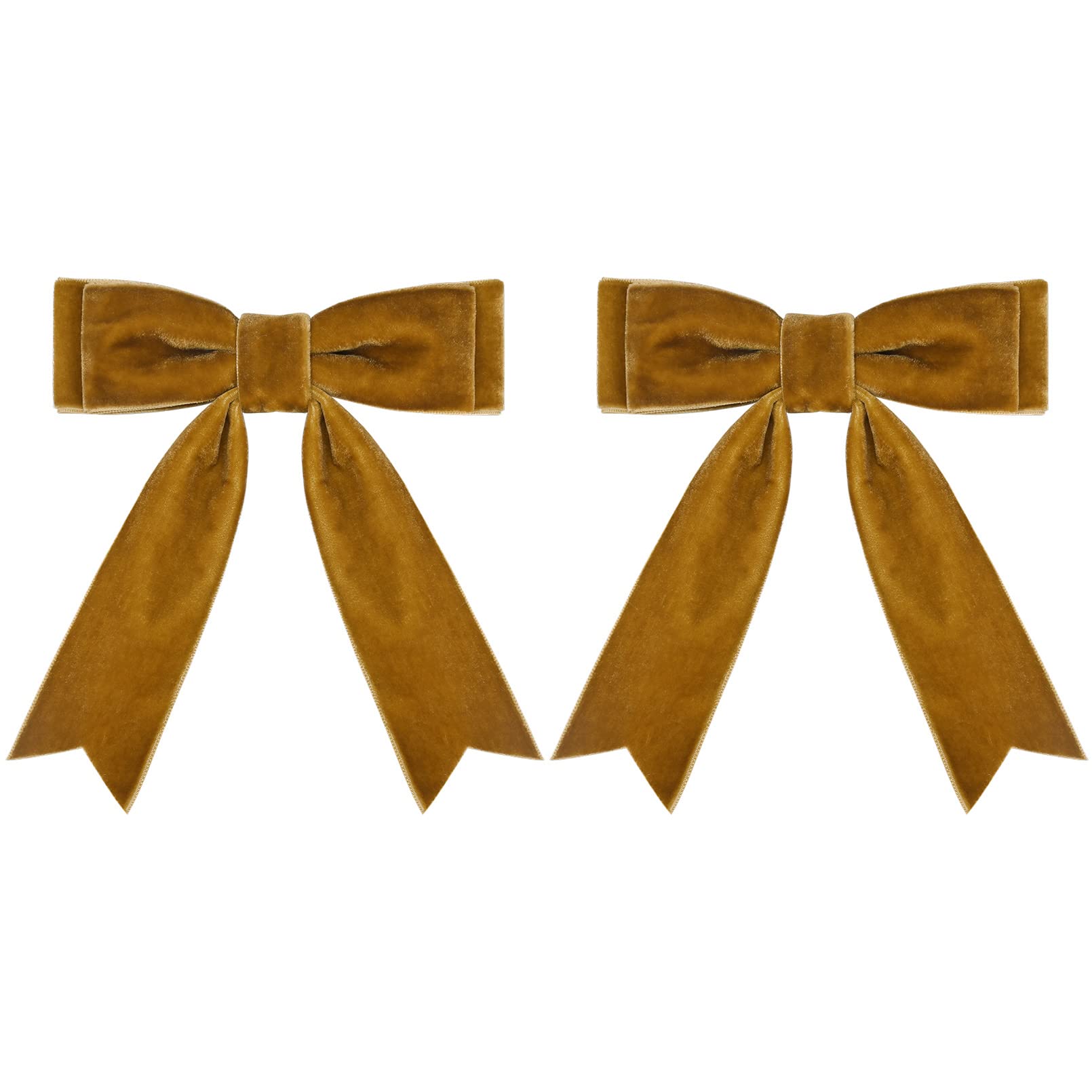 2Pcs 5'' Velvet Brown Hair Bows Girls Hair Clips Ponytail Holder Accessories For Girls Toddlers