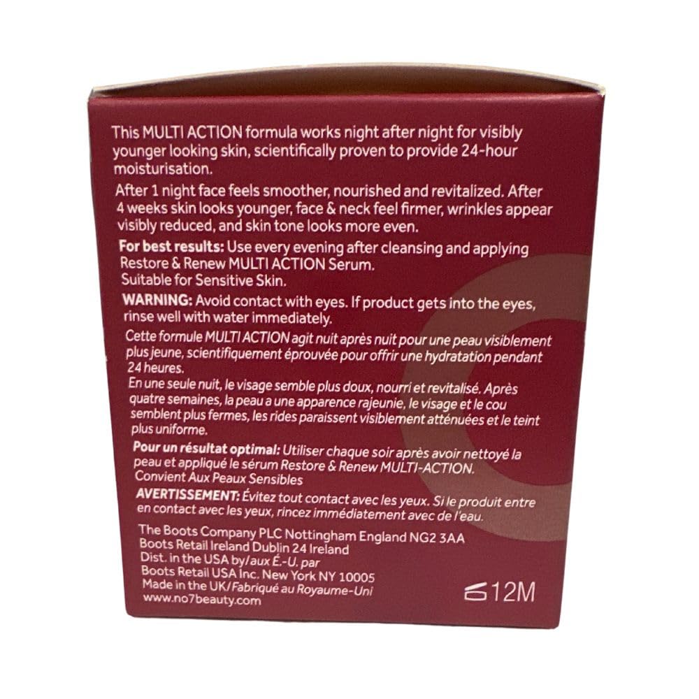 No7 Restore And Renew Night Cream - 1.6 Oz