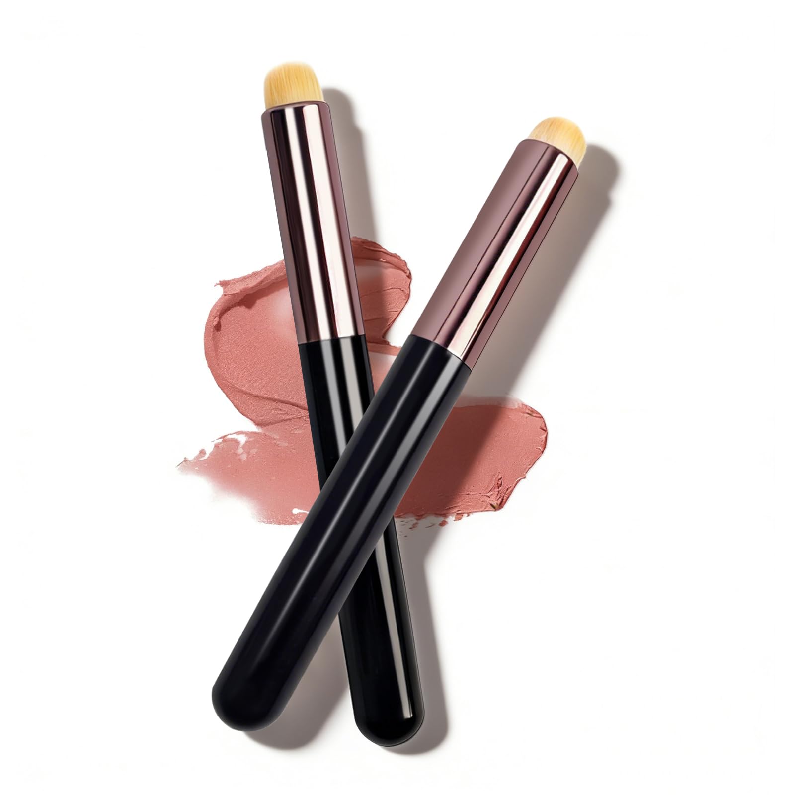 2Pcs Lip Brush Lip Smudge Brush Round head for Gloss Lipstick, Multipurpose Makeup Blending Applicator, Reusable