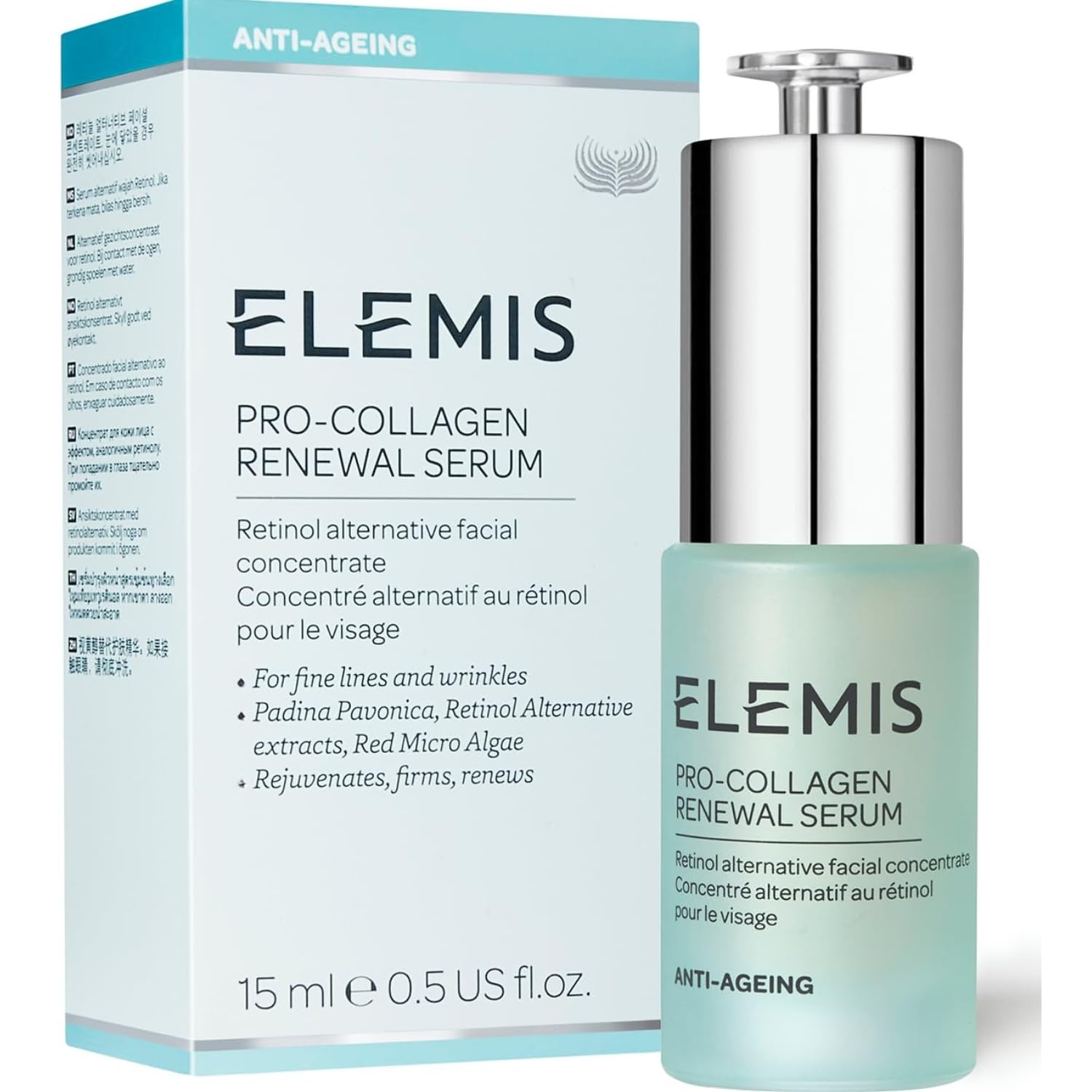ELEMIS Pro-Collagen Renewal Serum Retinol Alternative Facial Concentrate Rejuvenates, Firms and Reduces the Look of Fine Lines a