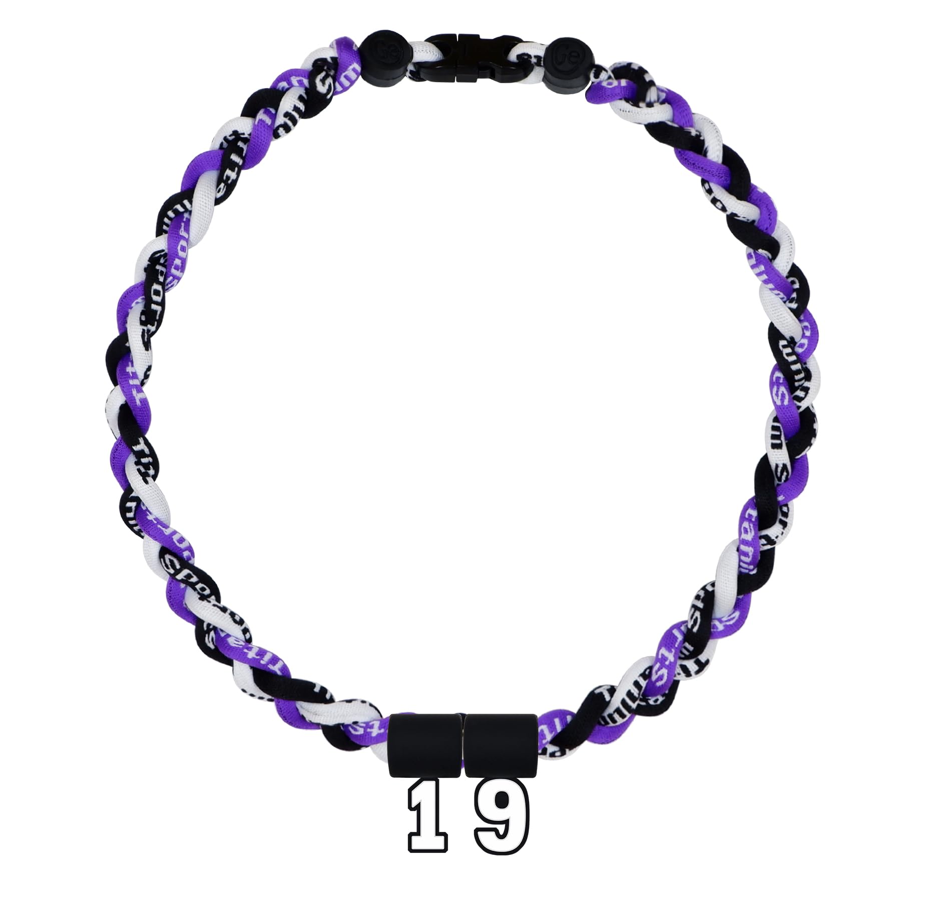 SUPBOMM Baseball Rope Necklaces, League Team Colors Braided Necklace with Number Pendant, Baseball Team Gifts, Rockies, No. 19