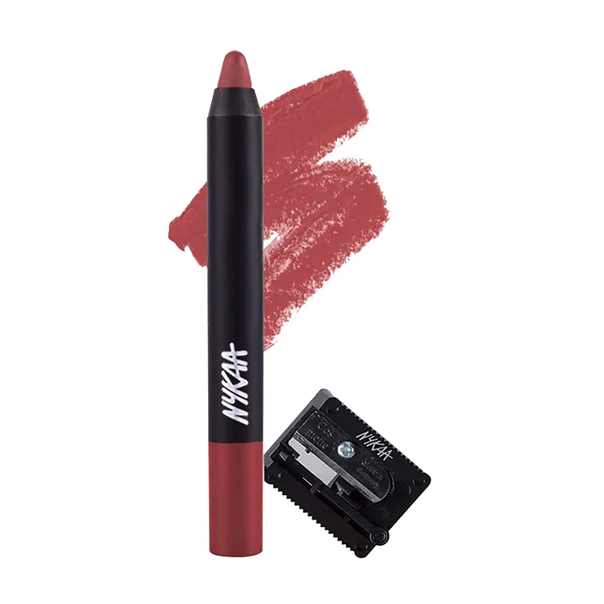 Nykaa MatteIllicious Lip Crayon Lipstick With Free Sharpener  Jade Rose 11