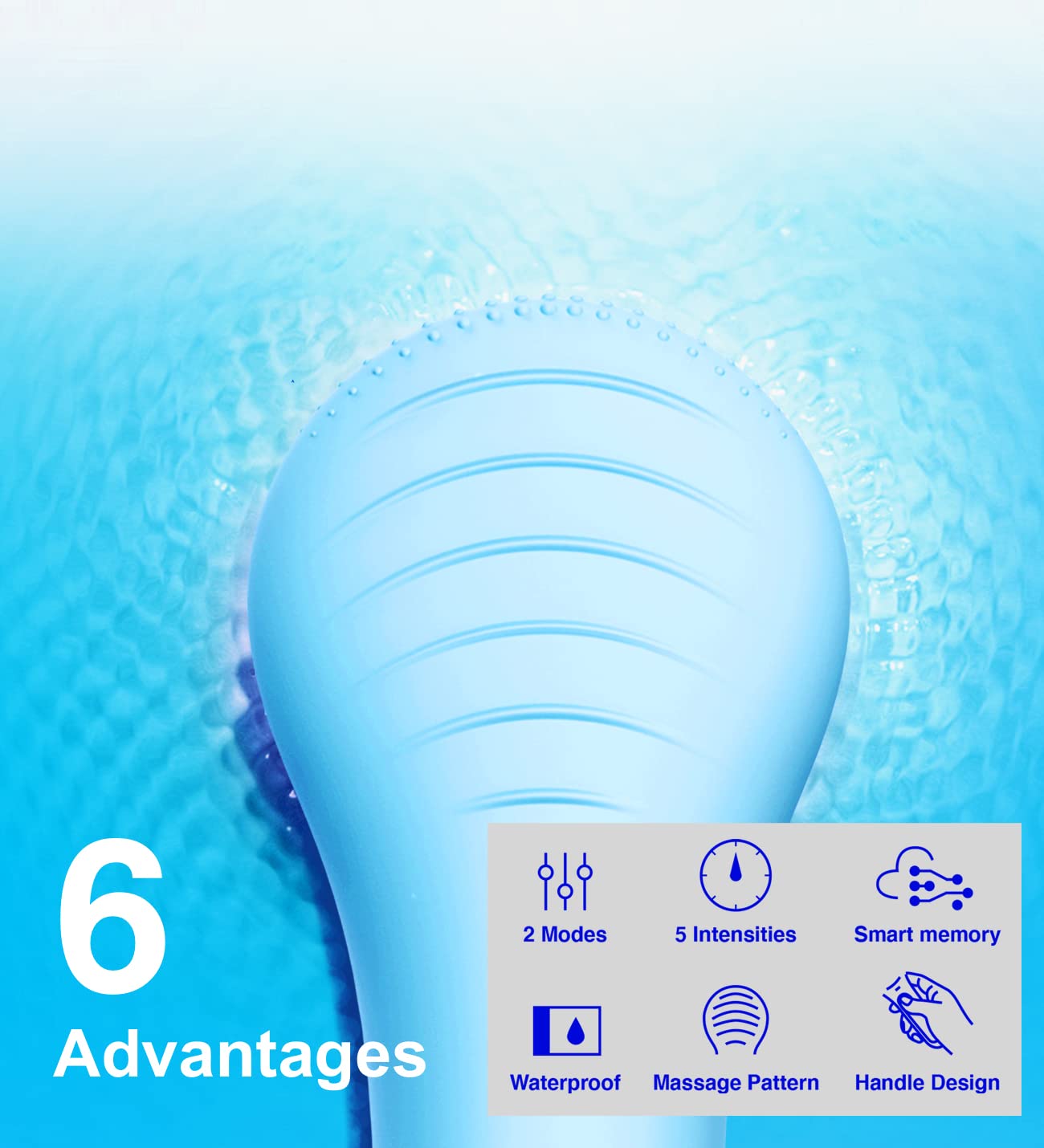 Ngracoola Electric Facial Cleansing Brush - Waterproof And Rechargeable, Exfoliates, Cleanses And Massages Skin - Light Blue
