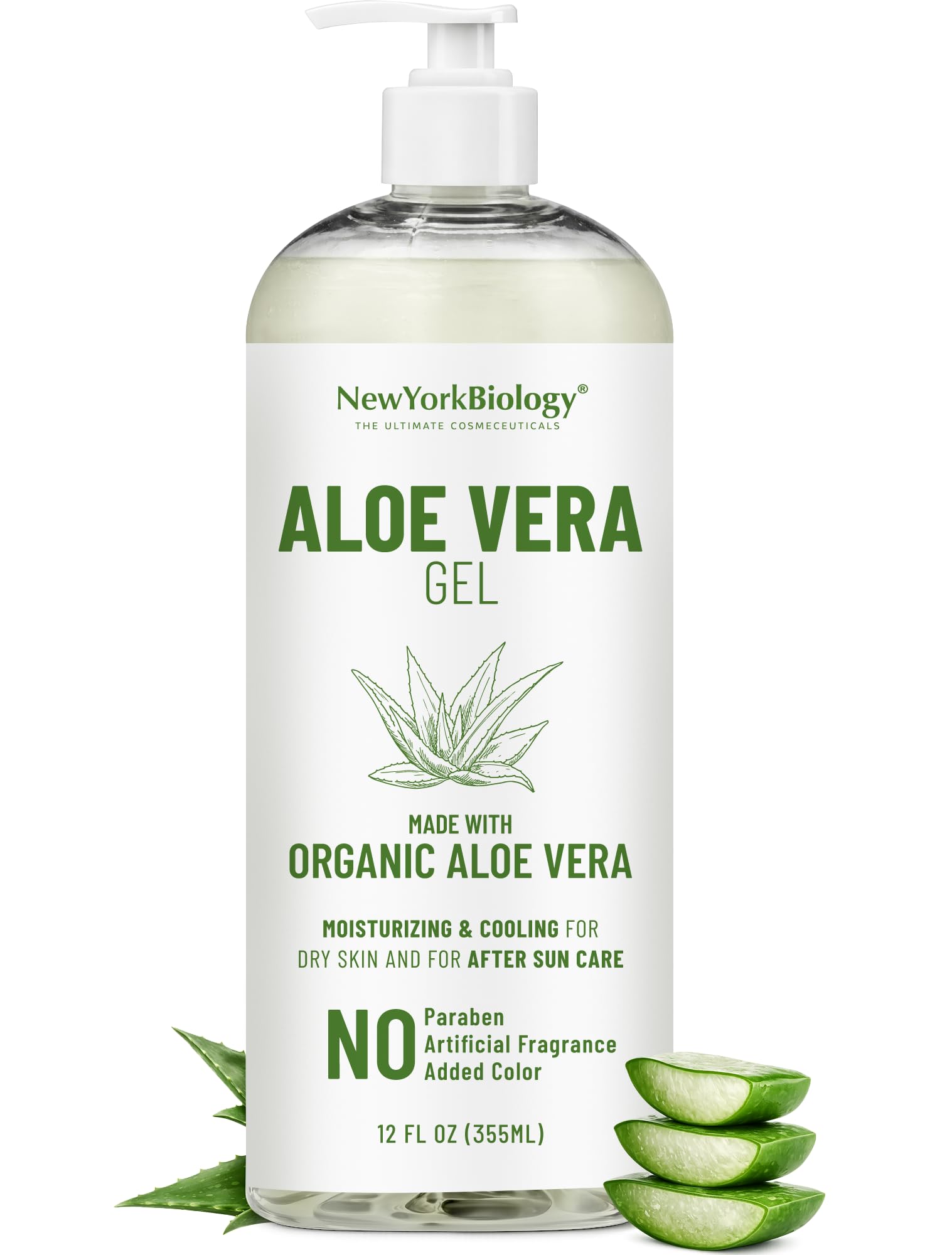 New York Biology Aloe Vera Gel  12 Fl Oz