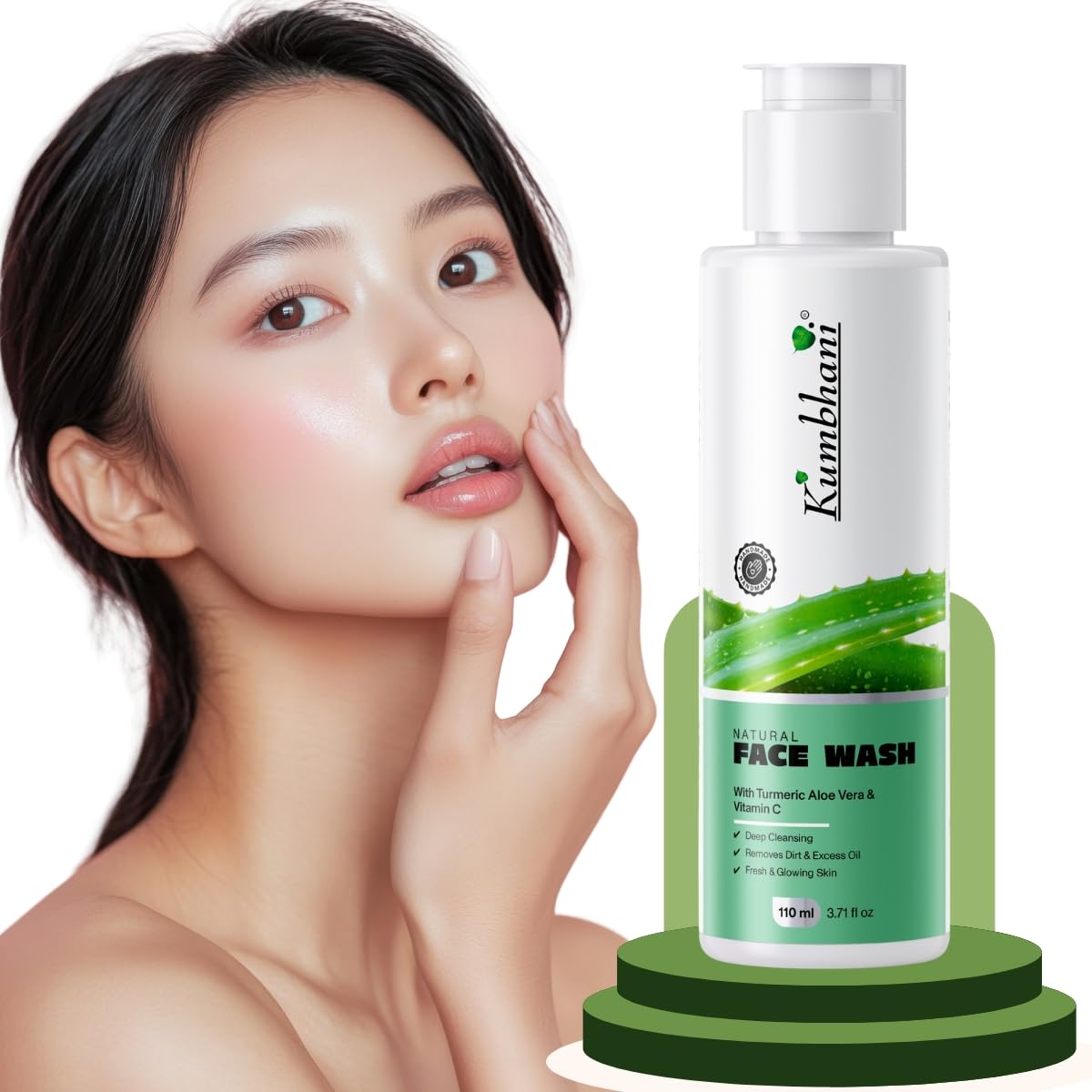 Kumbhani Advanced Glow Face Wash | Vitamin C & Aloe Vera Face Cleanser | Brightening, Oil Control & Acne Care | Gentle Daily Fac