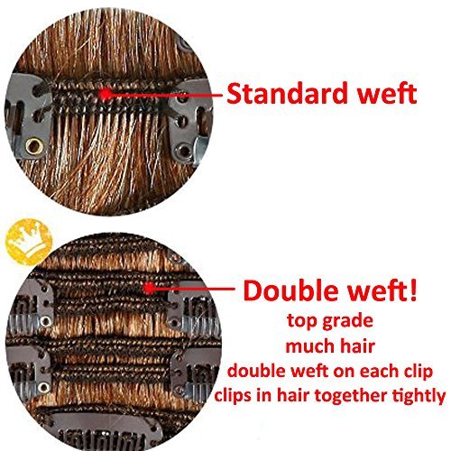 Lelinta 7Pcs Full Head 16 Clips in on Double Weft Hair Extensions, Dark Brown Curly, 24inch 160g