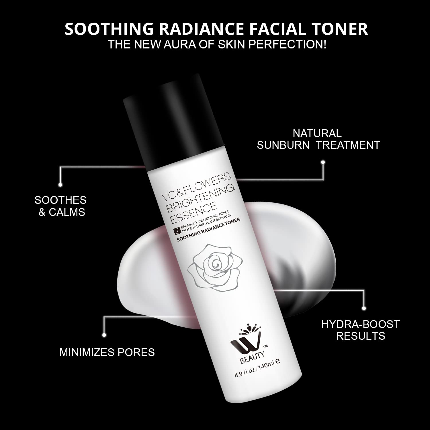 WBM Skincare Beauty Kit -Facial Cleanser & Facial Moisturizer for Sensitive Skin, Witch Hazel Facial Toner with Aloe Vera Formul