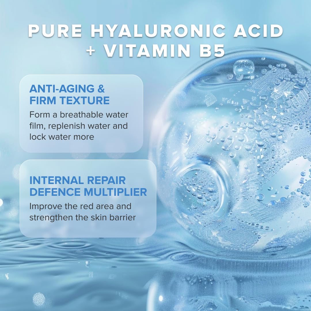 Hyaluronic Acid Serum With Vitamin B5 - Intense Hydration, Anti-Aging, Non-Greasy, Paraben Free, Face Serum - 2Oz