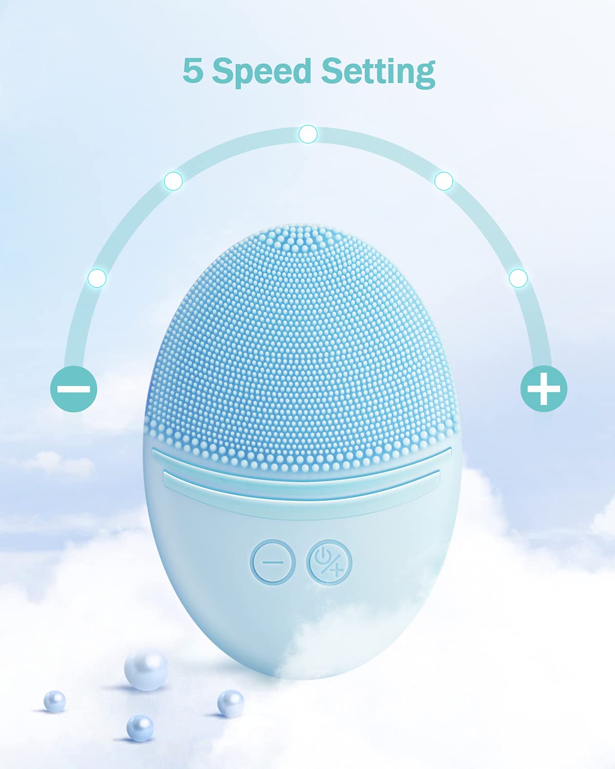 Ezbasics Facial Cleansing Brush, Waterproof Sonic Vibrating Face Brush For Deep Cleansing, Gentle Exfoliating And Massaging, Ind