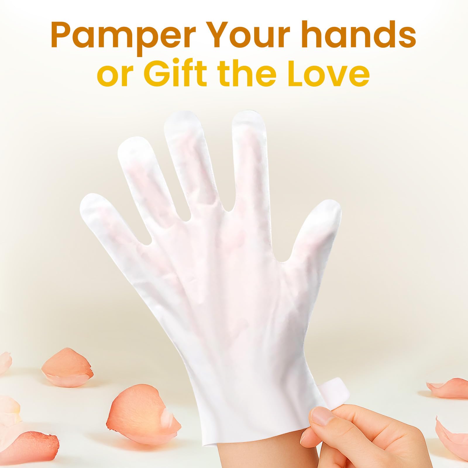 BLOOMORA Repairing Hand Mask for Dry Cracked Hands, Hand Masks with Shea Butter, Jojoba Oil & Vitamin E, Moisturizing Gloves, Sk