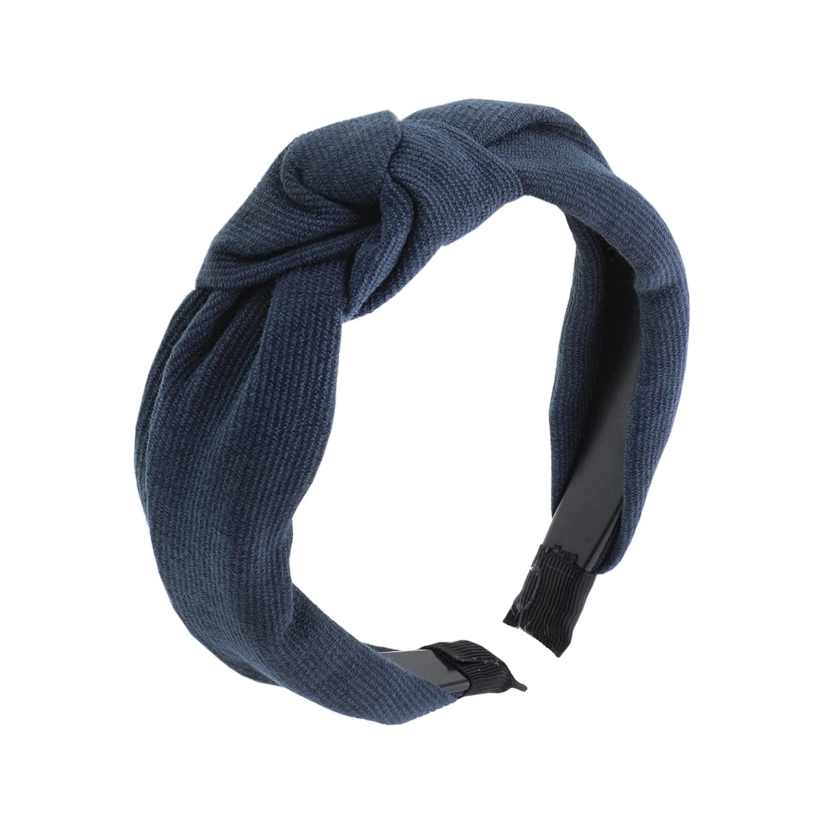 Soft Textured Cotton Knot Headband Wide Turban Headband (Denim)