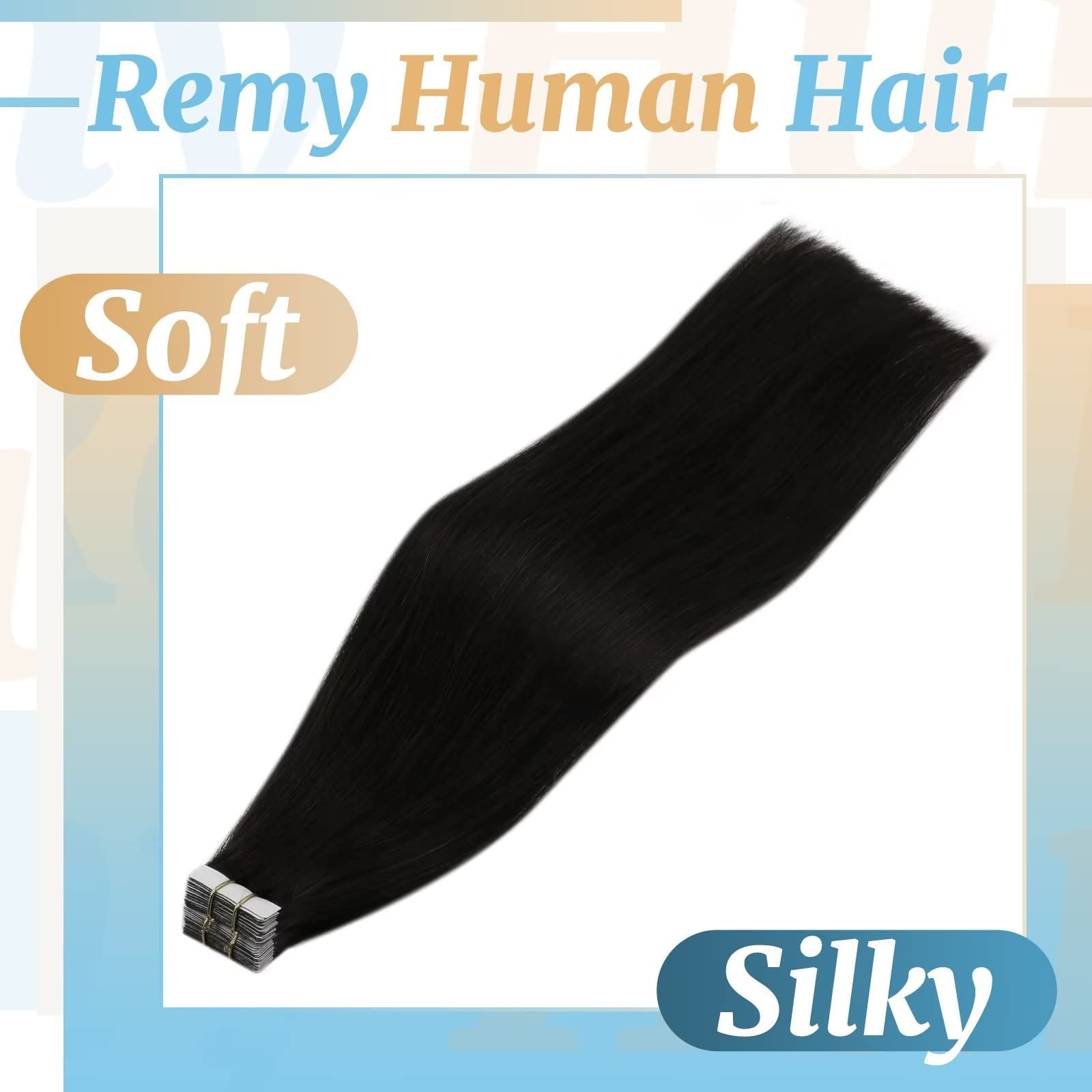 Ve Sunny Black Tape On Extensions Human Hair Natural Black Hair Extensions Tape In Real Human Hair Black Fashion Tape Ins Human