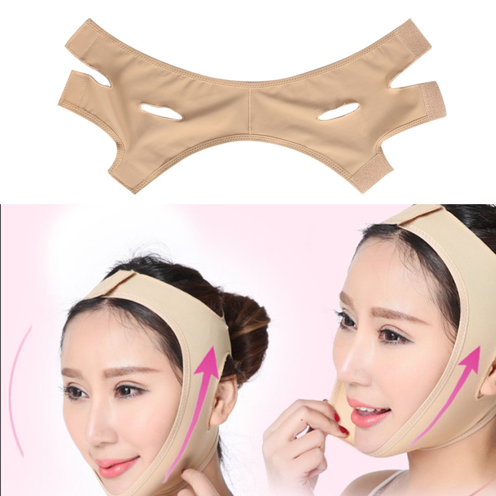 Facial Lifting Slimming Belt, Face Cheek V Shape Lift Up Thin Mask Strap, Face Line Smooth Breathable Compression Double Chin Re