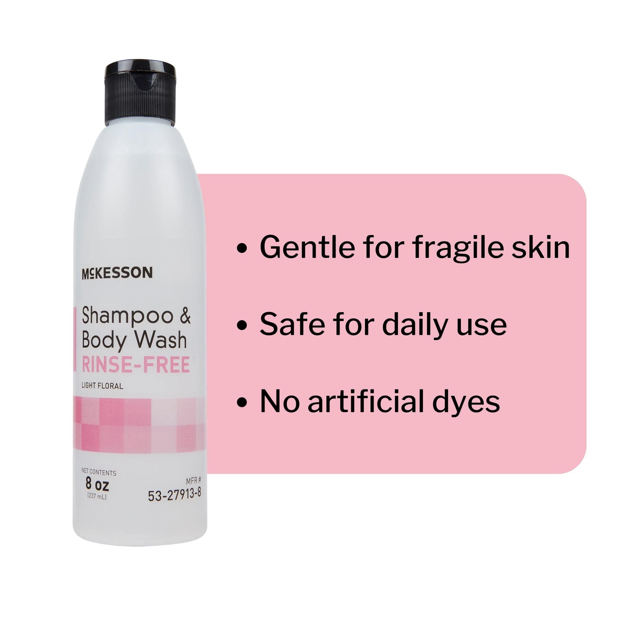McKesson Shampoo and Body Wash, Rinse-Free, Light Floral, 8 oz, 1 Count