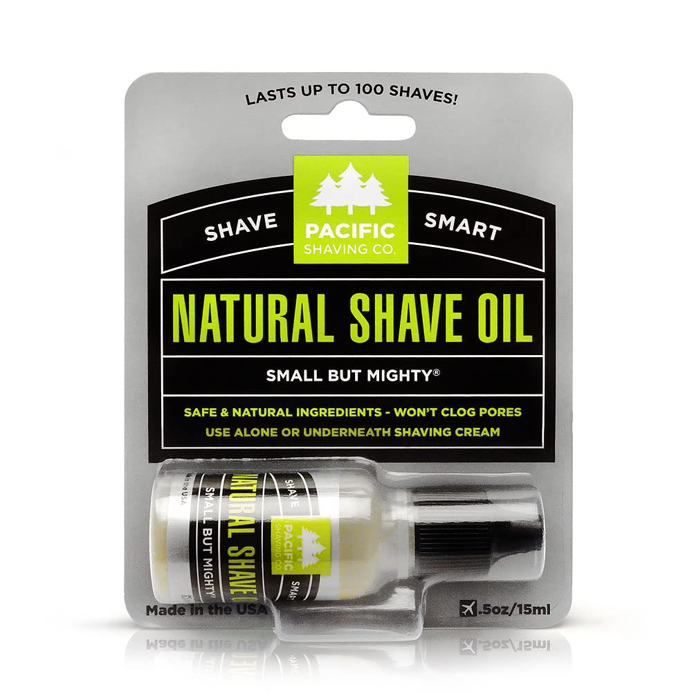 Pacific Shaving Company Natural Shaving Oil - Shaving Oil for Men & Women - Avocado Oil, Sunflower Seed Oil & Vitamin E Oil for 