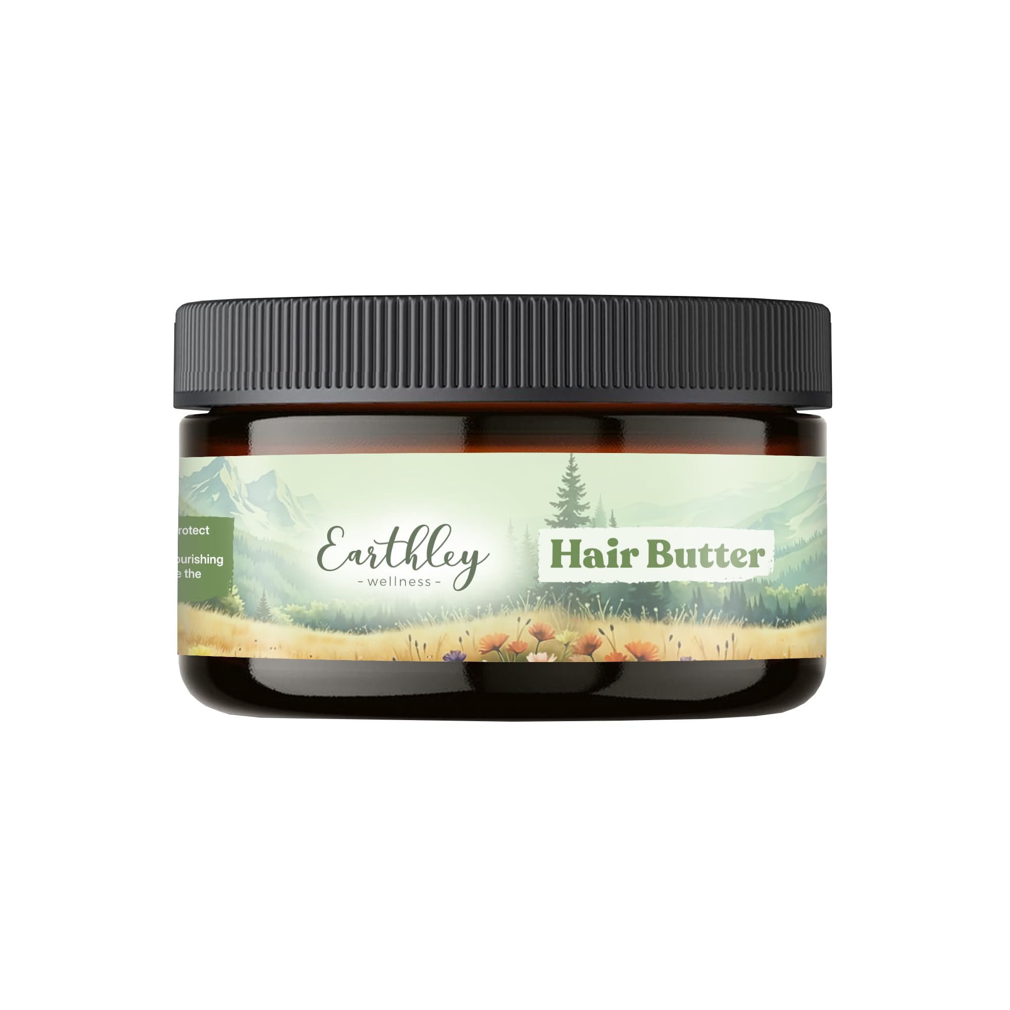 Earthley Wellness Hair Butter, Organic Deep Moisturizing Curl Cream for Frizz Control and Shine, Shea Butter, Avocado Oil and Am