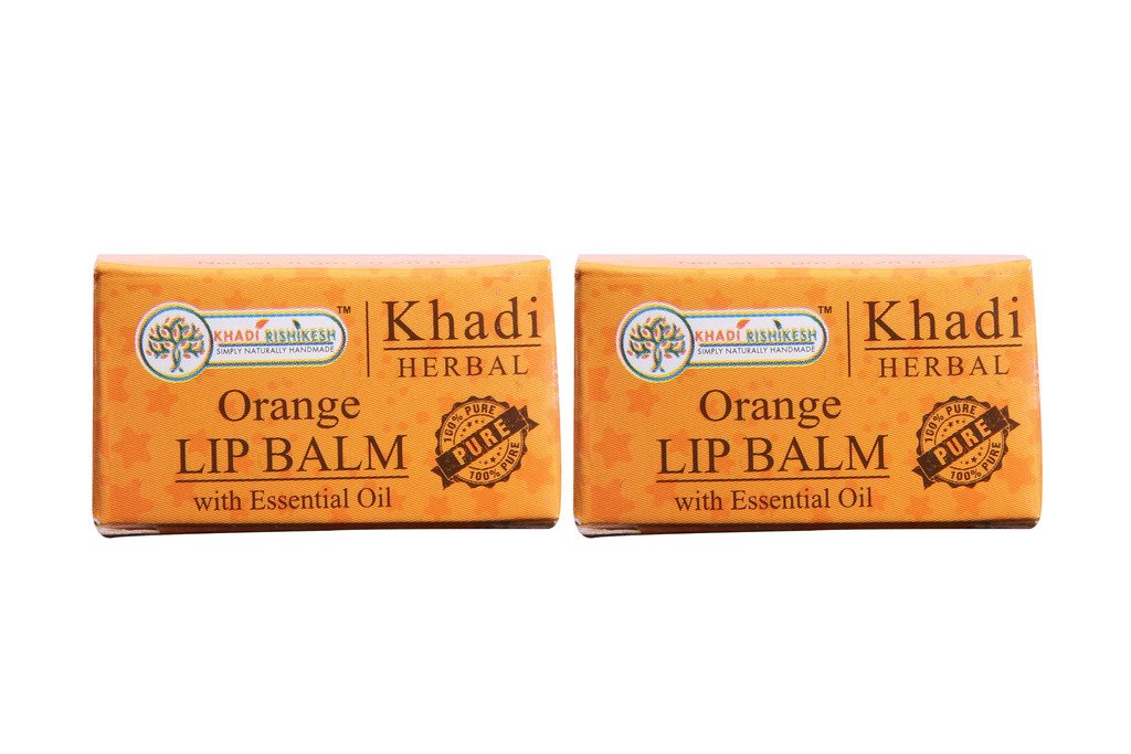 Khadi Rishikesh Herbal Orange Lip Balm Combo Set Pack Of  8Gm X 2 (16Gm)