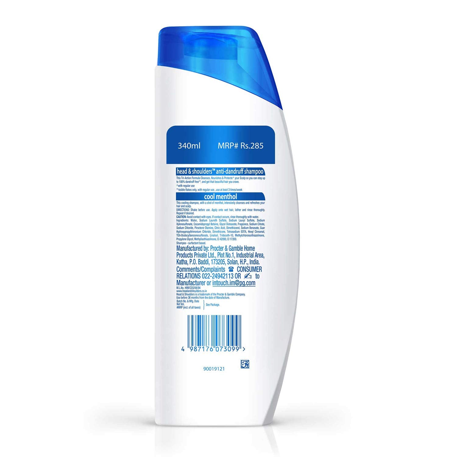 Head & Shoulders Anti Dandruff Cool Menthol Shampoo, 340ml