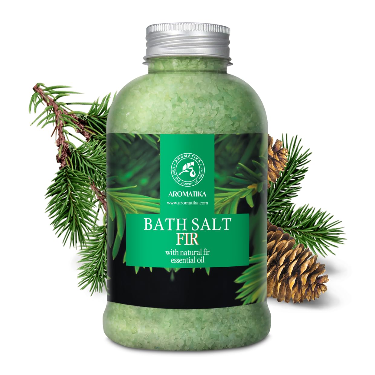 Fir Bath Salt With Natural Fir Essential Oil 21.16 Ounces - Natural Bath Sea Salt - Coniferous Salts - Best For Bath - Good Slee