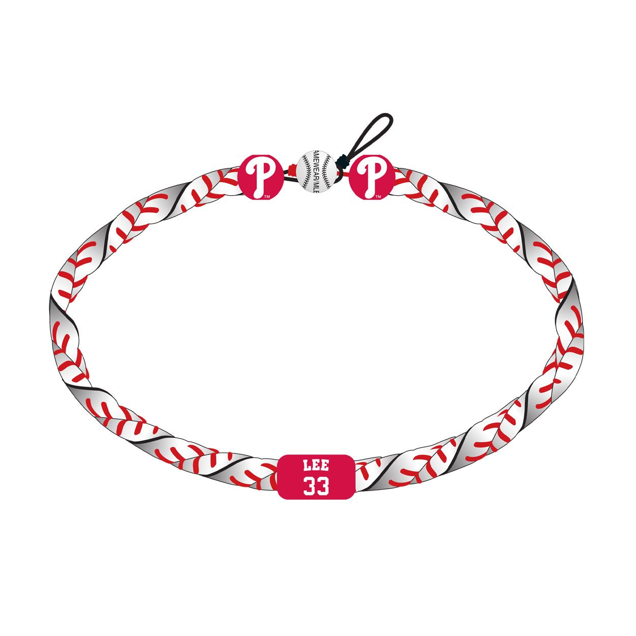 MLB Philadelphia Phillies NecklaceFrozen Rope Classic Baseball Cliff Lee, Team Colors, One Size