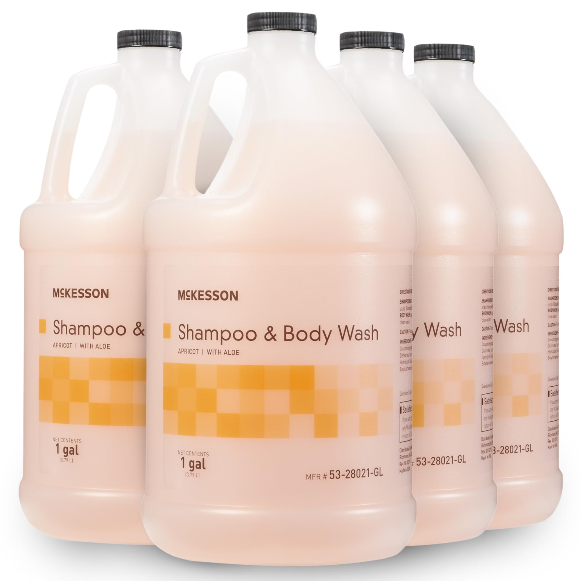Mckesson Body Wash And Shampoo With Aloe, 1 Gallon [4 Count], Apricot