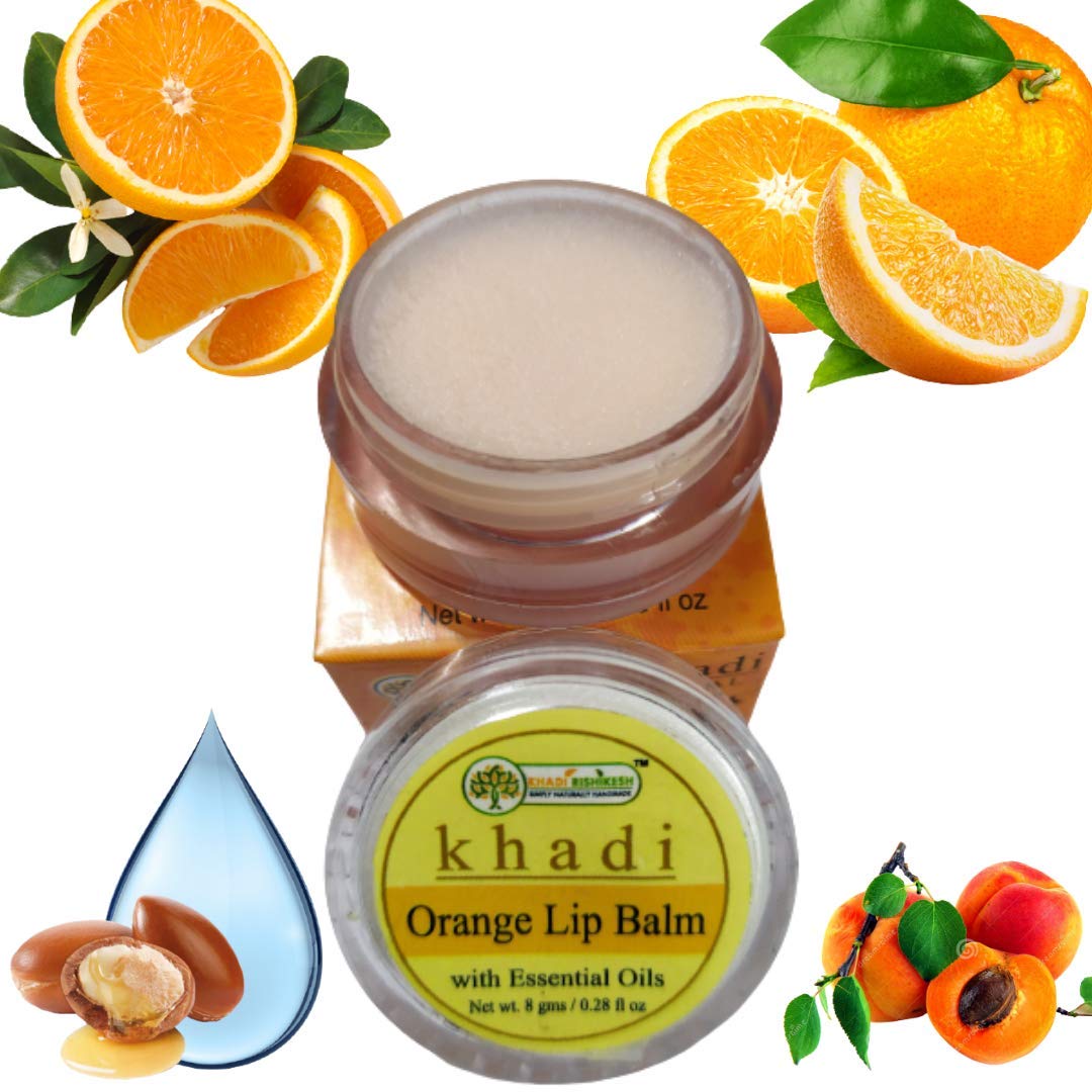 Khadi Rishikesh Herbal Lip Balm Orange For Women/MenMoisturization Of Chapped & Dry Lips Winter Moisturizer For LipsLightenin