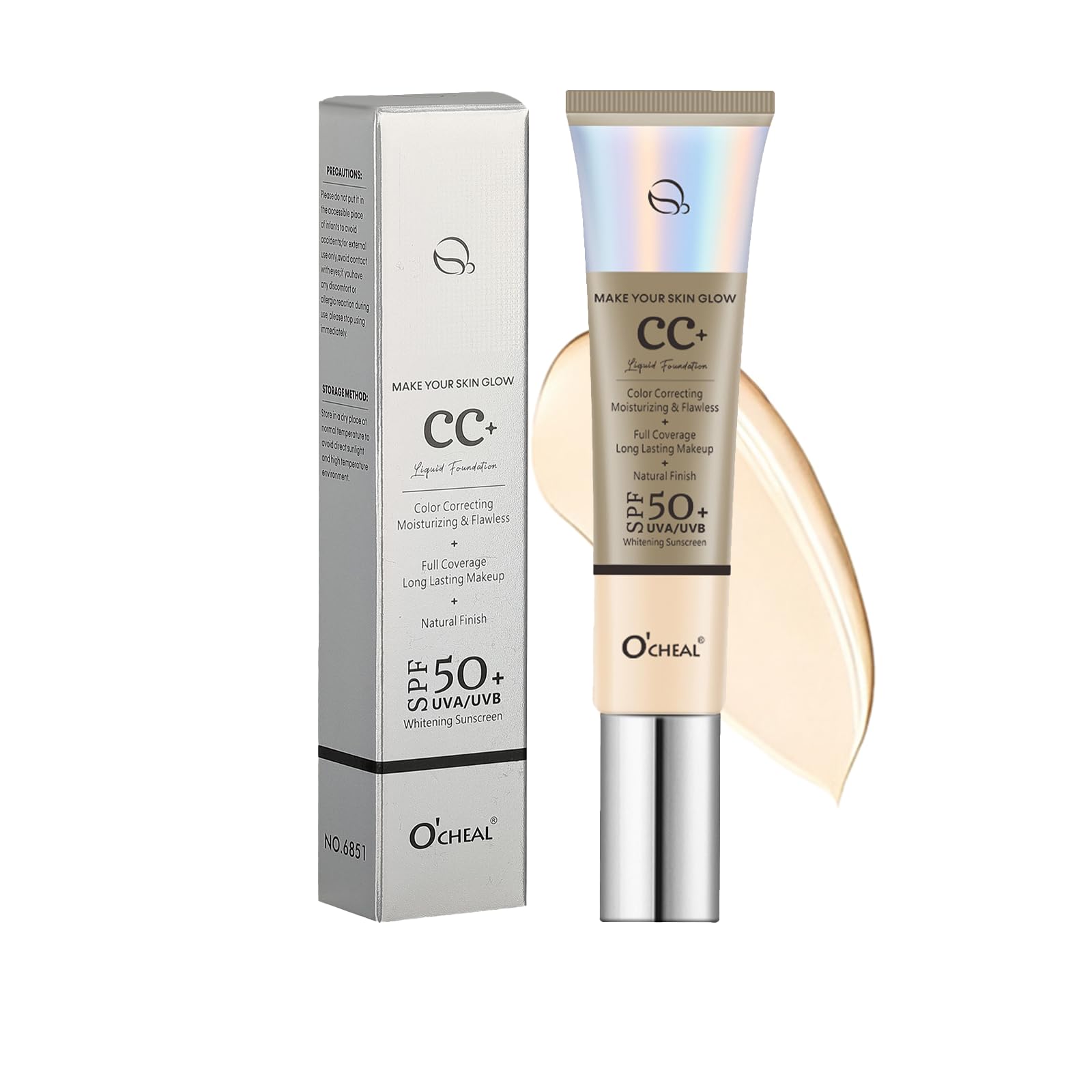 CC Cream Foundation with SPF 50+, Tinted Moisturizer Buildable Coverage