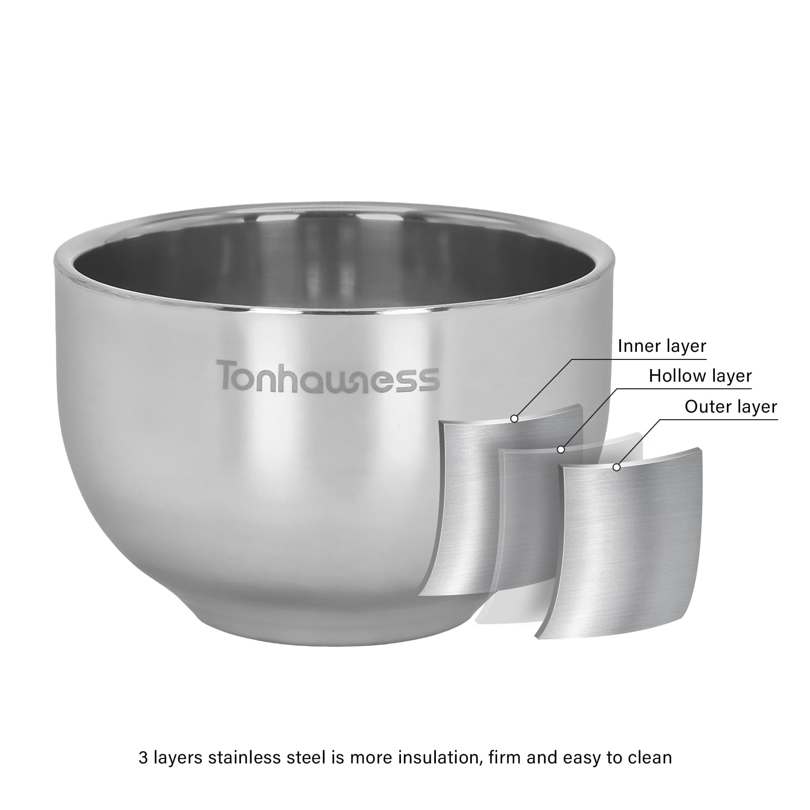 Shaving Brush Kit for Men, 3 in 1 Shave Brush Set Includes Pure Badger Hair Shaving Brushes, 3 Layers Stainless Steel Shaving Bo