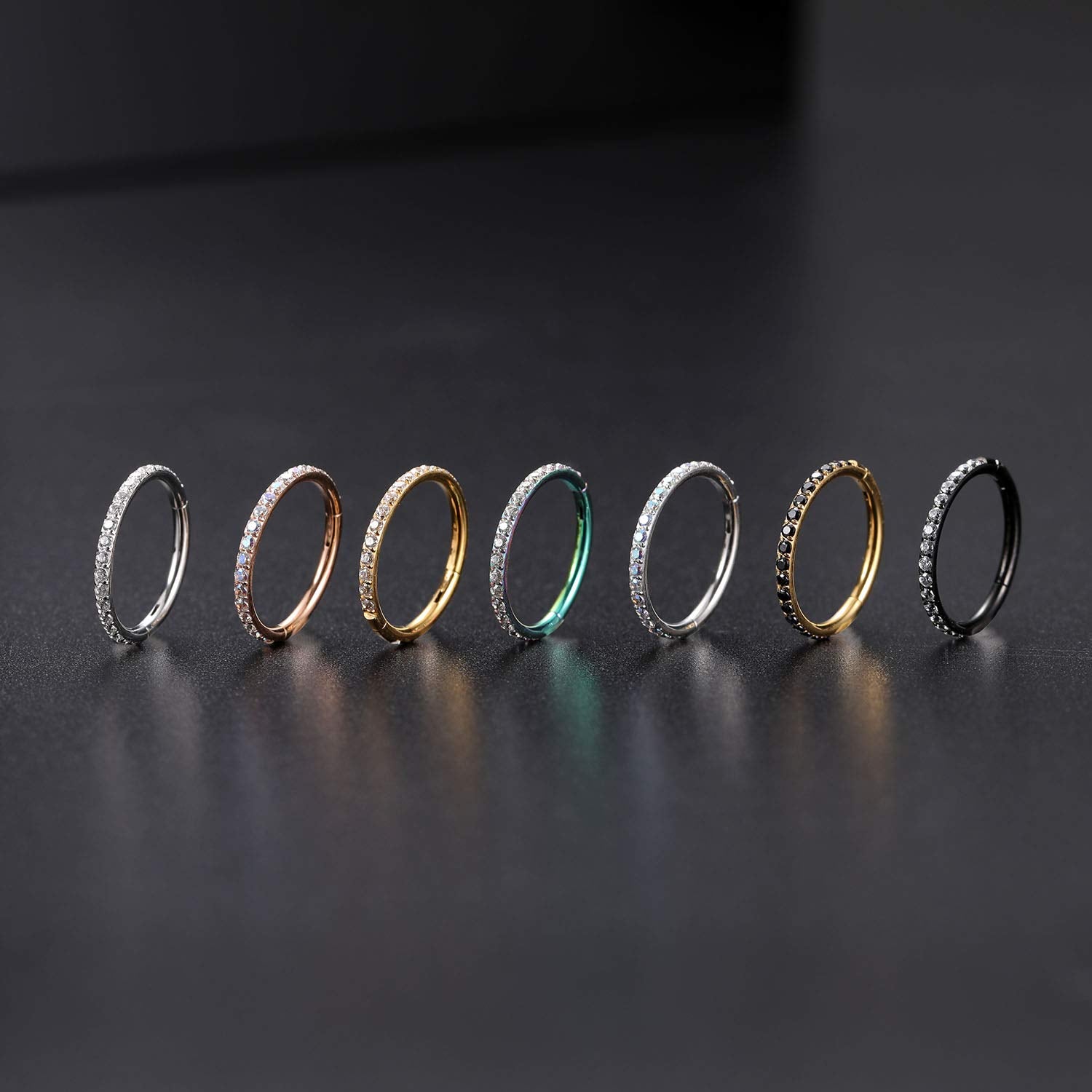 FUNLMO 18G Gold Septum Ring Cartilage Daith Conch Hoop Earring Nose Hoop Tragus Earrings 10mm