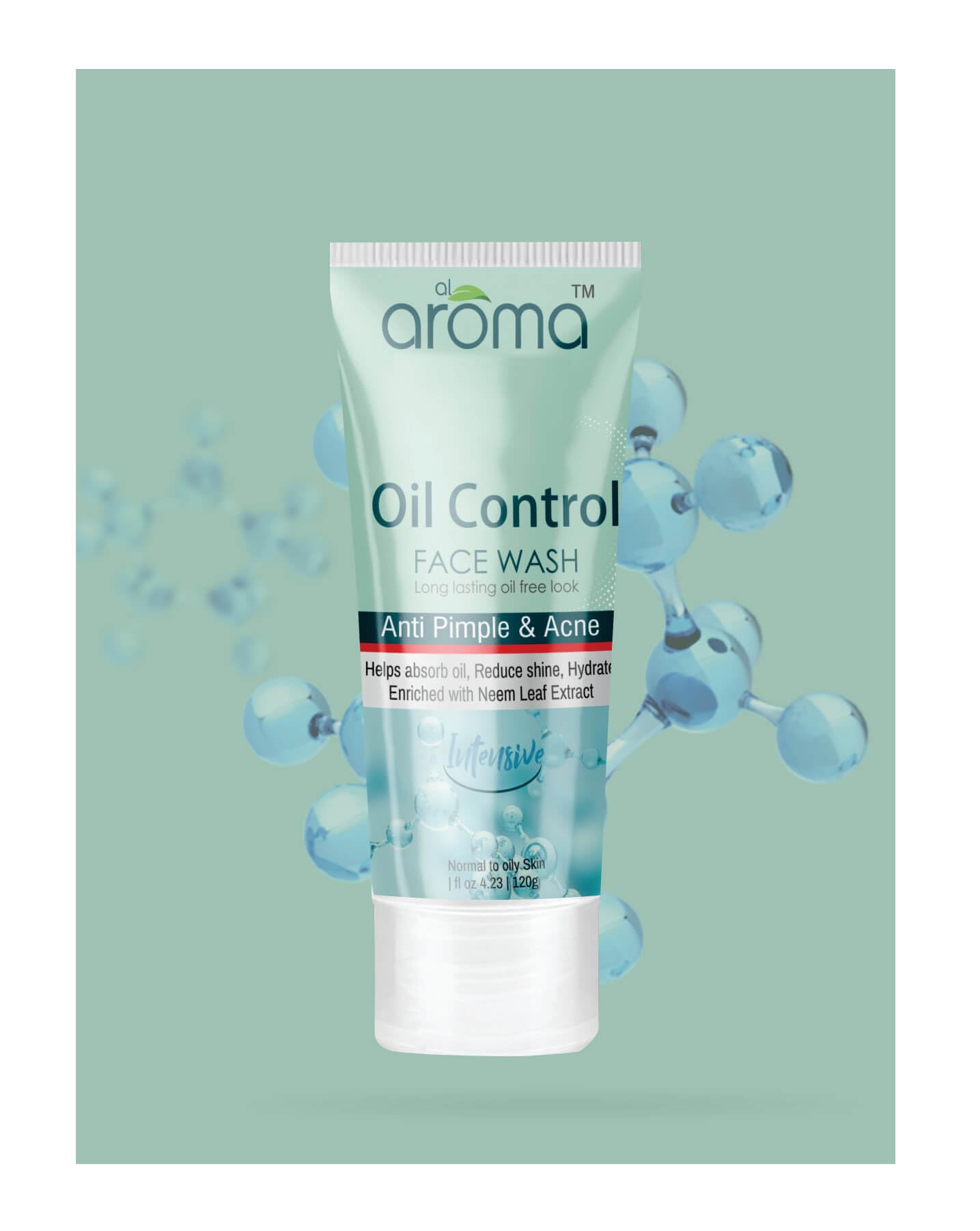 Alaroma Leafs Oil Control Face Wash For Long Lasting Oil Free Look, Anti Pimple & Acne, Enriched With Neem Extracts, All Skin Ty