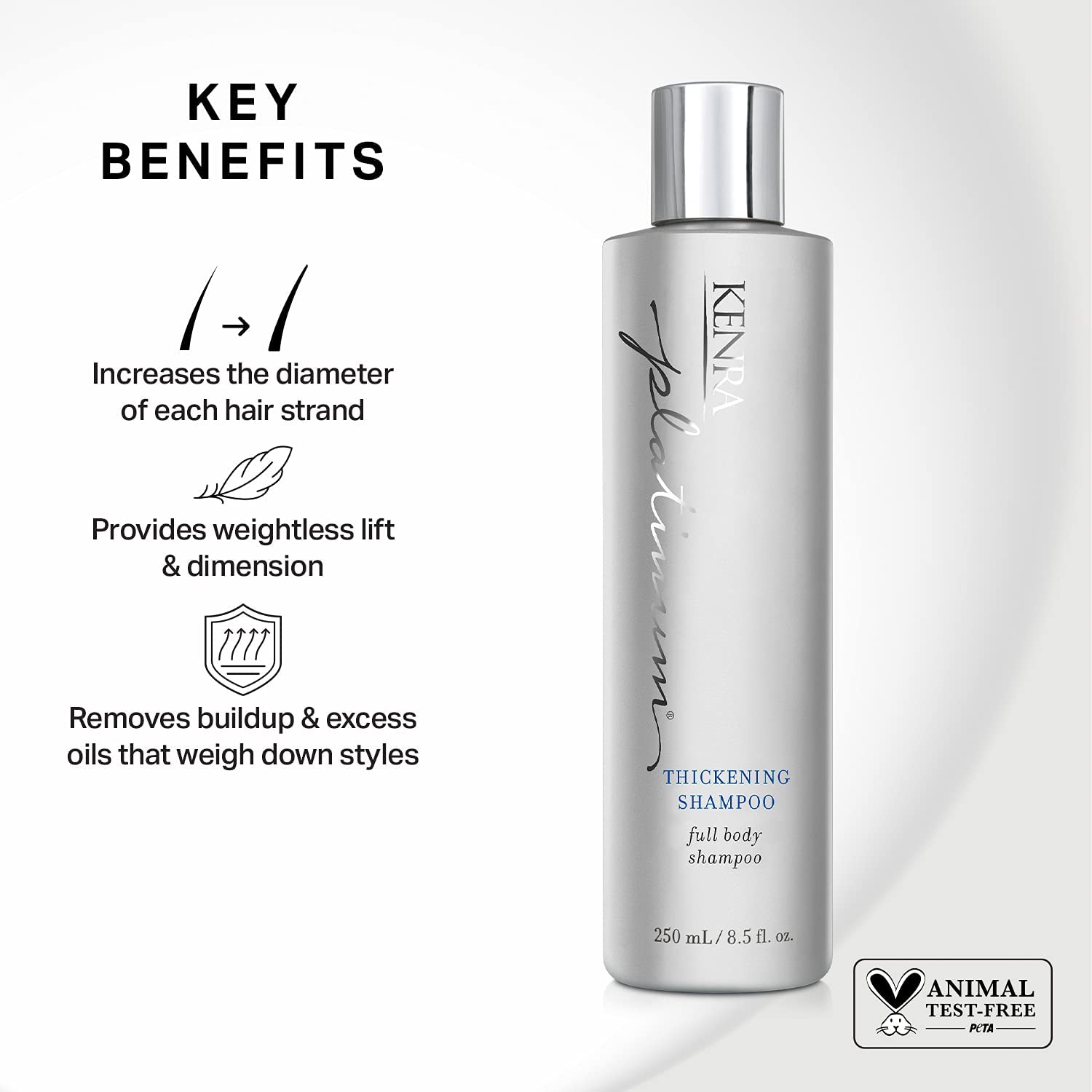 Kenra Platinum Thickening Shampoo | Provides Nourishment & Delivers Shine | Increases Thickness & Volume | Body & Fullness | Pro