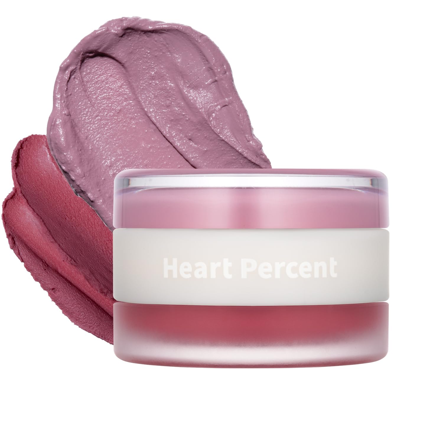 Heart Percent Dote On Mood Custom Lip & Cheek, 2-in-1 Matte (Fog Pot) + Glow (Shine Balm) Dual Type Multi-use Blush & Lip Tint [