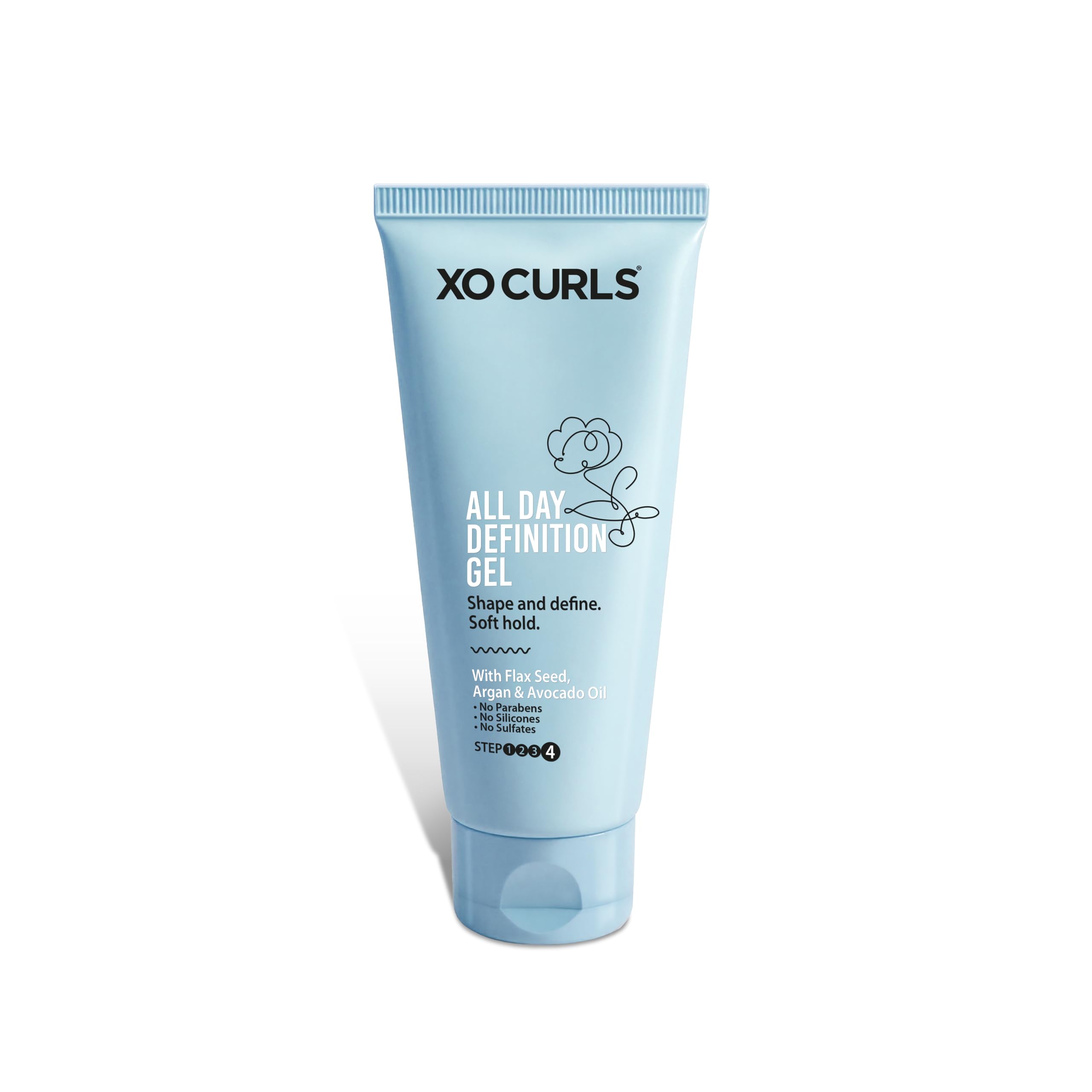 Xo Curls Soft Hold Gel With Flax Seed, Argan And Avocado Oil, For Natural Looking Waves And Curls. No Sulfates, Silicones Or Par