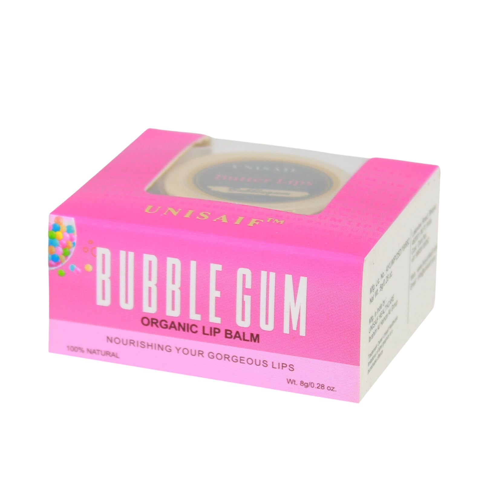 UNISAIF Bubble Gum Moisturizing Lip Balm - Organic Butter Lip Balm Lip Brightening for Dark Lips | Hydrating Lip Balm | Organic 