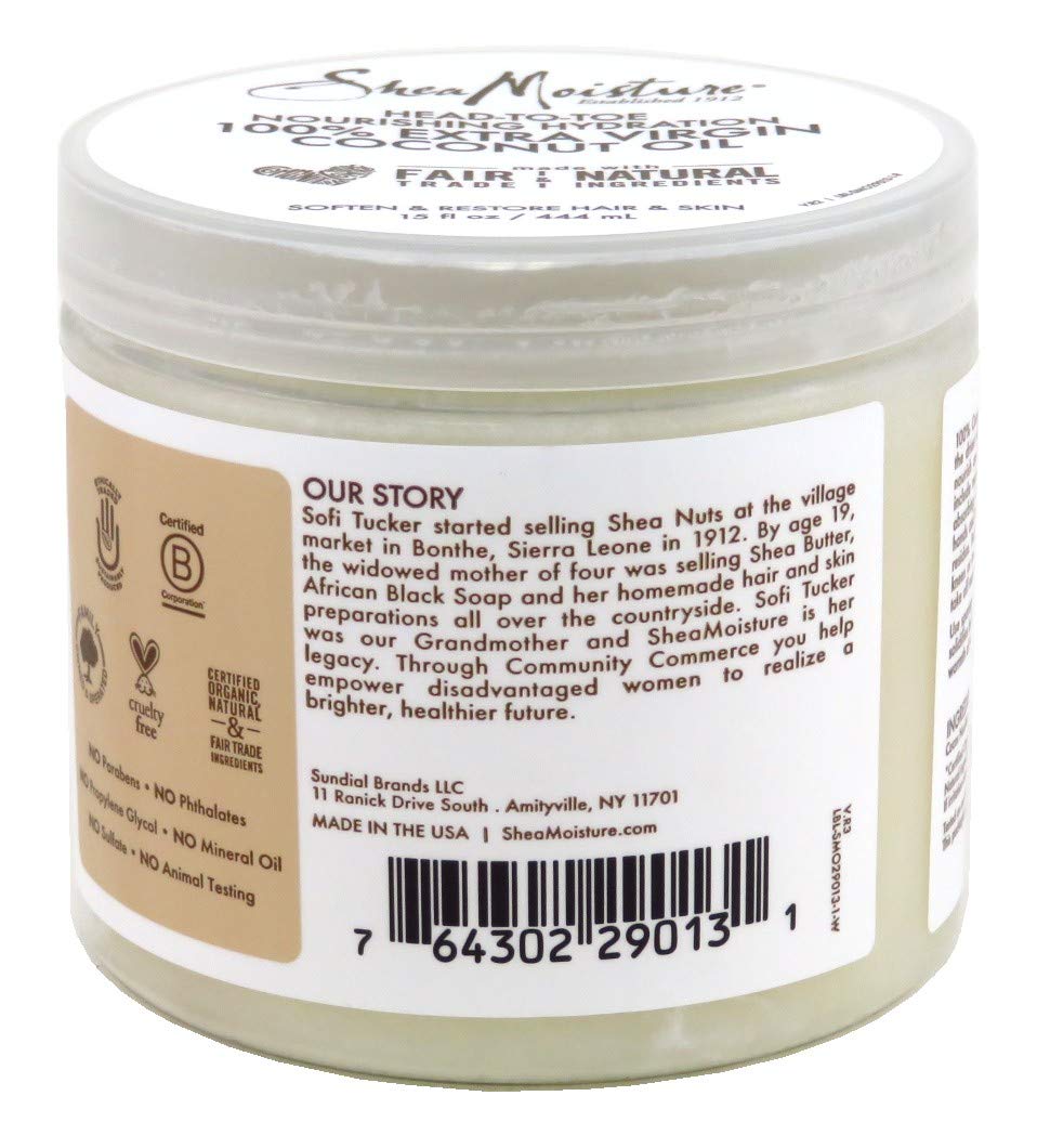 Shea Moisture 100% Extra Virgin Coconut Oil 15 oz (Pack of 6)