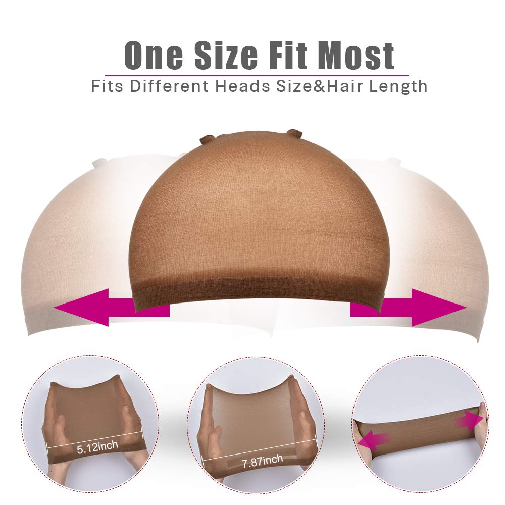 Morgles Wig Caps, 20Pcs Wig Caps For Women Stocking Caps For Wigs Stretchy Wig Caps Brown & Light Brown Wig Cap For Lace Front W