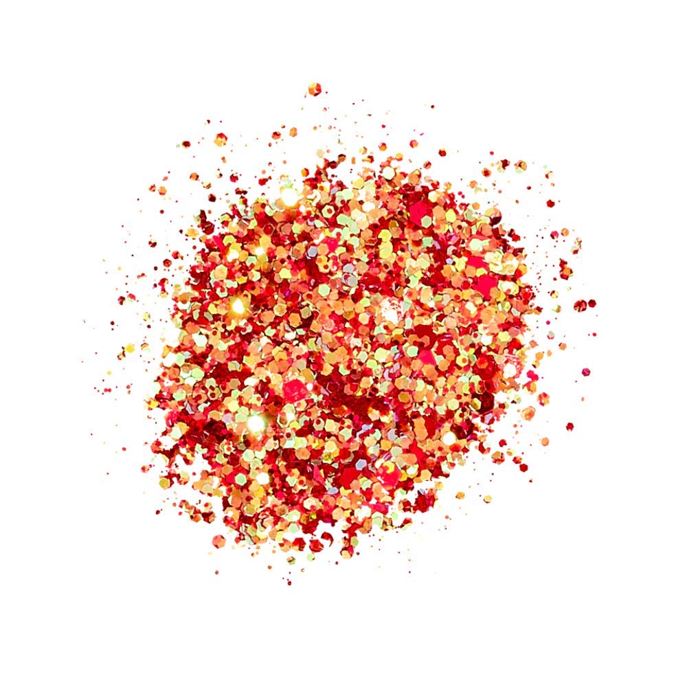 Kiara Sky 3D Glitter Nail Art | Sprinkle On Collection 1 oz | Mix with Acrylic, Gel Polish or dip Powder | Queen of Hearts (red