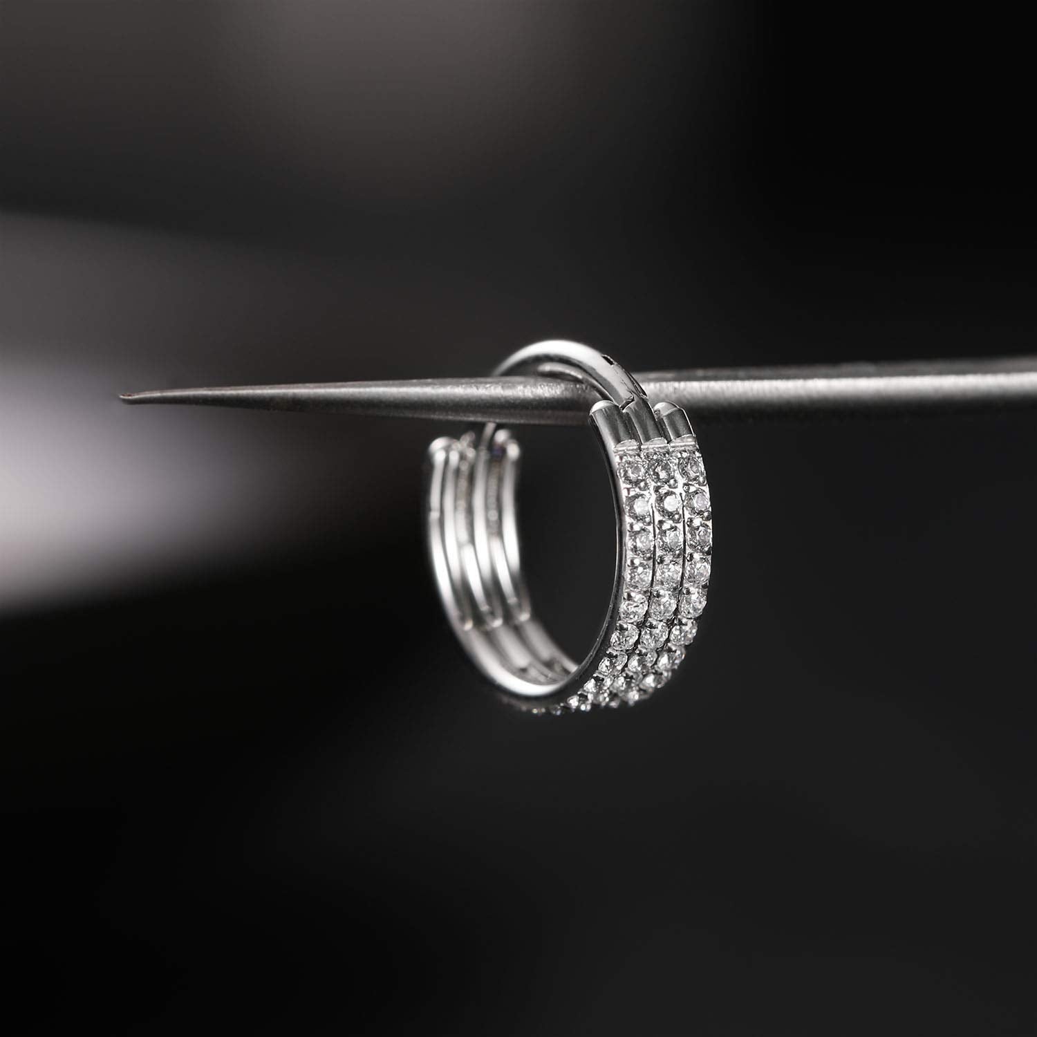 16G Daith Ring Septum Piercing Triple Stacked Cartilage Conch Helix Earring Hoop 316L Surgical Steel Septum Nose Rings 10mm Micr