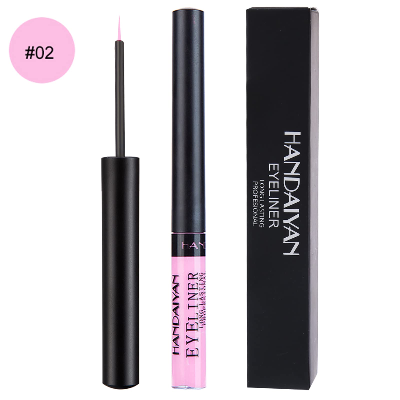 Dekrion Liquid Eyeliner, Matte Colored Eyeliners,Pink Eyeliner, White Black Red Brown Green Purple Waterproof High-Pigmented Col