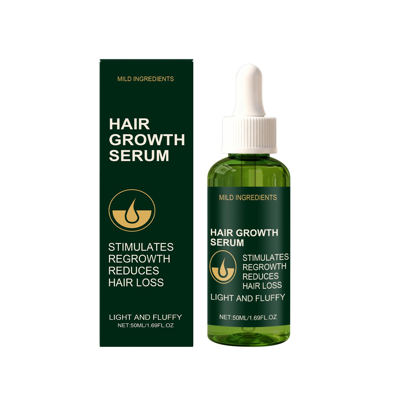 Hair Growth Serum, Natural Hair Regrowth Oil to Reduce Hair Loss, Lightweight Scalp Treatment Serum for Thicker Fuller, Light an