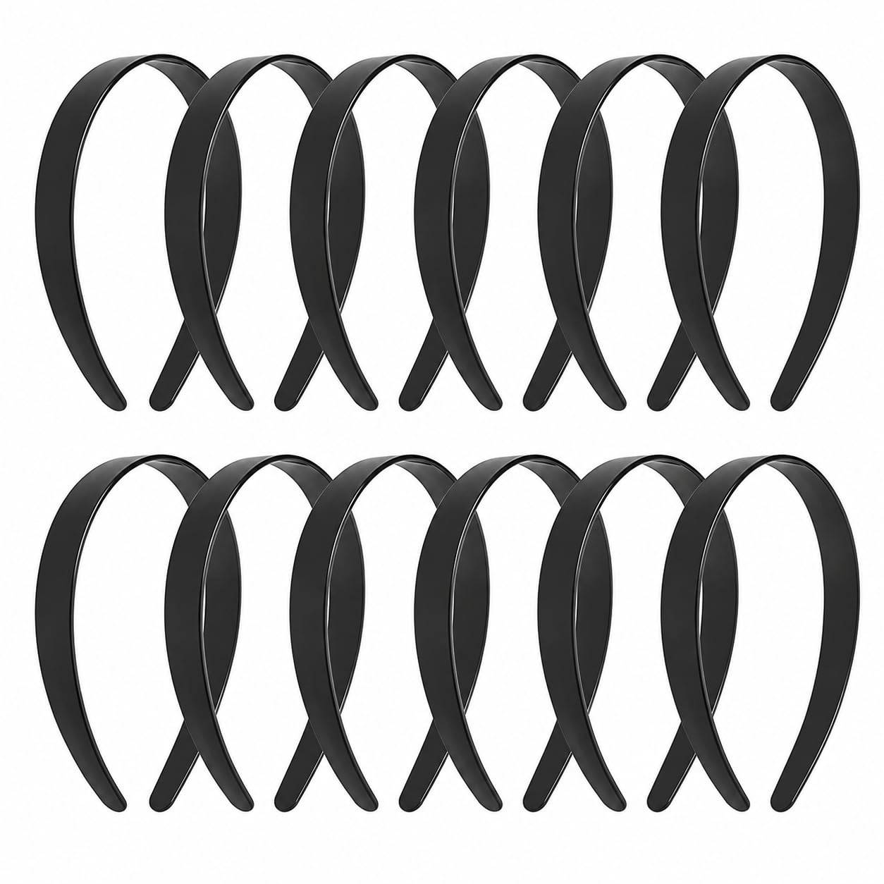 Nnr Plastic Hair Bands For Women & Girls, Plain Hairband, 12 Pieces, Diy Hair Accessories, NonSlip Hair Hoop For School, Makeup